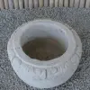 Product image 3 of the product “Balinese style flat round pot, with carving - 60 cm Dia., 35cm Height, Taro sand ”